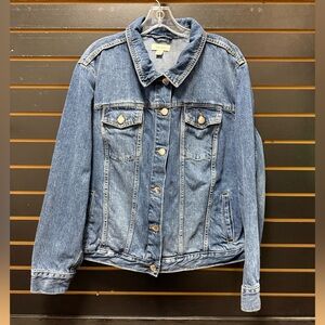 On 34th Denim Jacket 2X Classic Blue Jean Jacket Button Front Plus Size